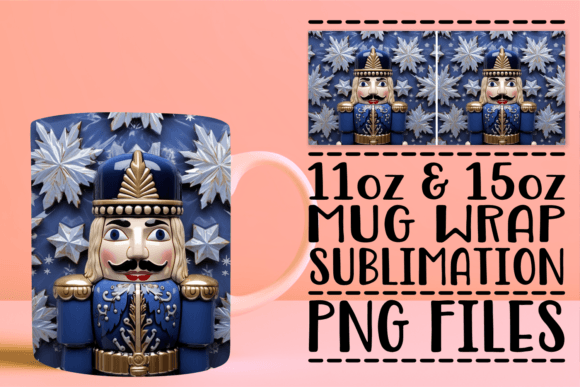 3D Holiday Scenes Mug Wraps for 11oz & 15oz