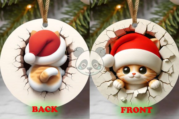 Both Side Christmas Cat 3D Ornament Design Guide