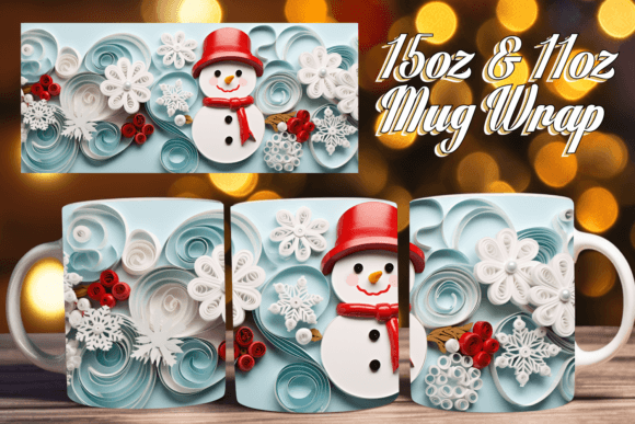 Colorful 3D Christmas Mug Wrap Design Guide