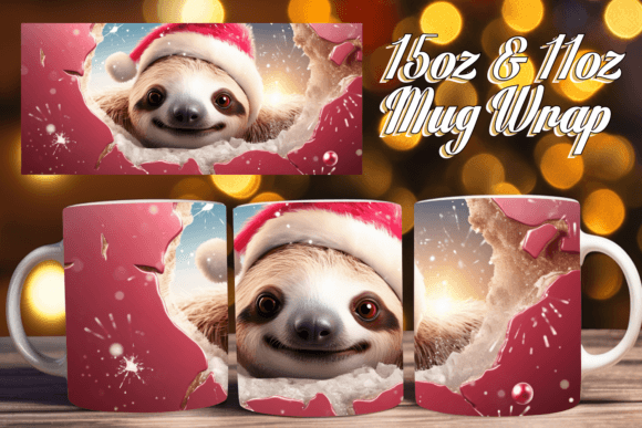 Embrace the Magic of 3D Christmas Fantasy Mug Wrap 15oz for Your Sublimation Projects