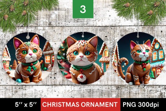 Evaluating 3D Gingerbread Cat Round Designs for Sublimation Projects