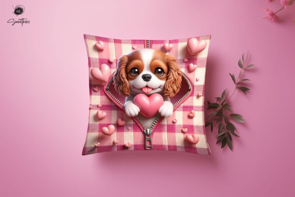 Evaluating 3D Zipper Dog Valentine Pillow PNG 5 for Creative Projects