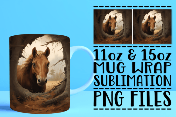 Evaluating Horse Escape 3D Mug Wrap Art for Sublimation Projects