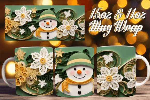 Evaluating Mug Wrap 11oz 15oz 3D Christmas Bliss for Seasonal Sublimation Projects