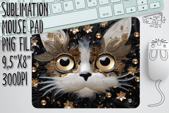Floral 3D Kitten Mouse Mat Art: Integrating Digital Assets into Sublimation Workflows