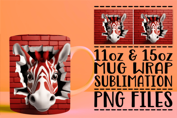 Funny 3D Critter Cup Art for Sublimation Mugs