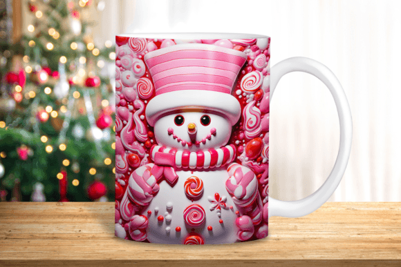 Integrating the 3D Pink Snowman Mug Wrap Design Into Your Sublimation Workflow