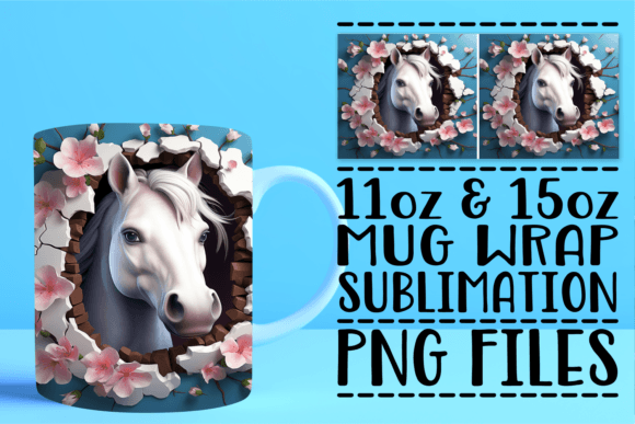 Playful 3D Horse Wall Mug Graphic Guide