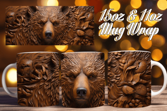 Vibrant 3D Bear Mug Wrap: Strategic Asset Integration for Sublimation Businesses