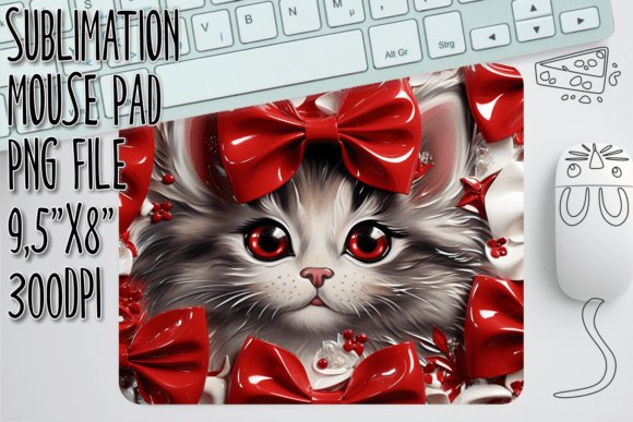 Whimsical 3D Cat Pad Design: A Digital Sublimation Resource for Creators