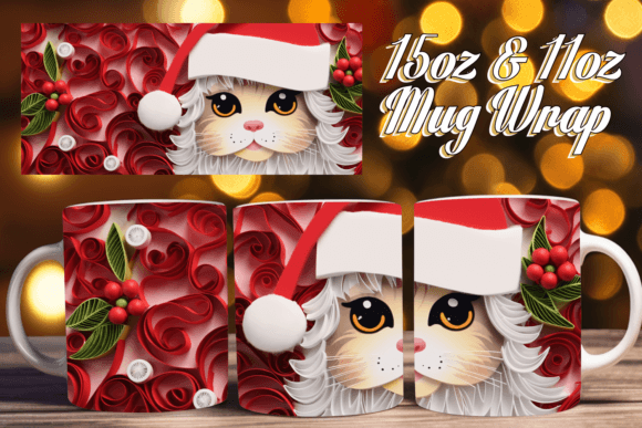 Whimsical 3D Christmas on Mug Wrap: Elevating Holiday Sublimation Projects